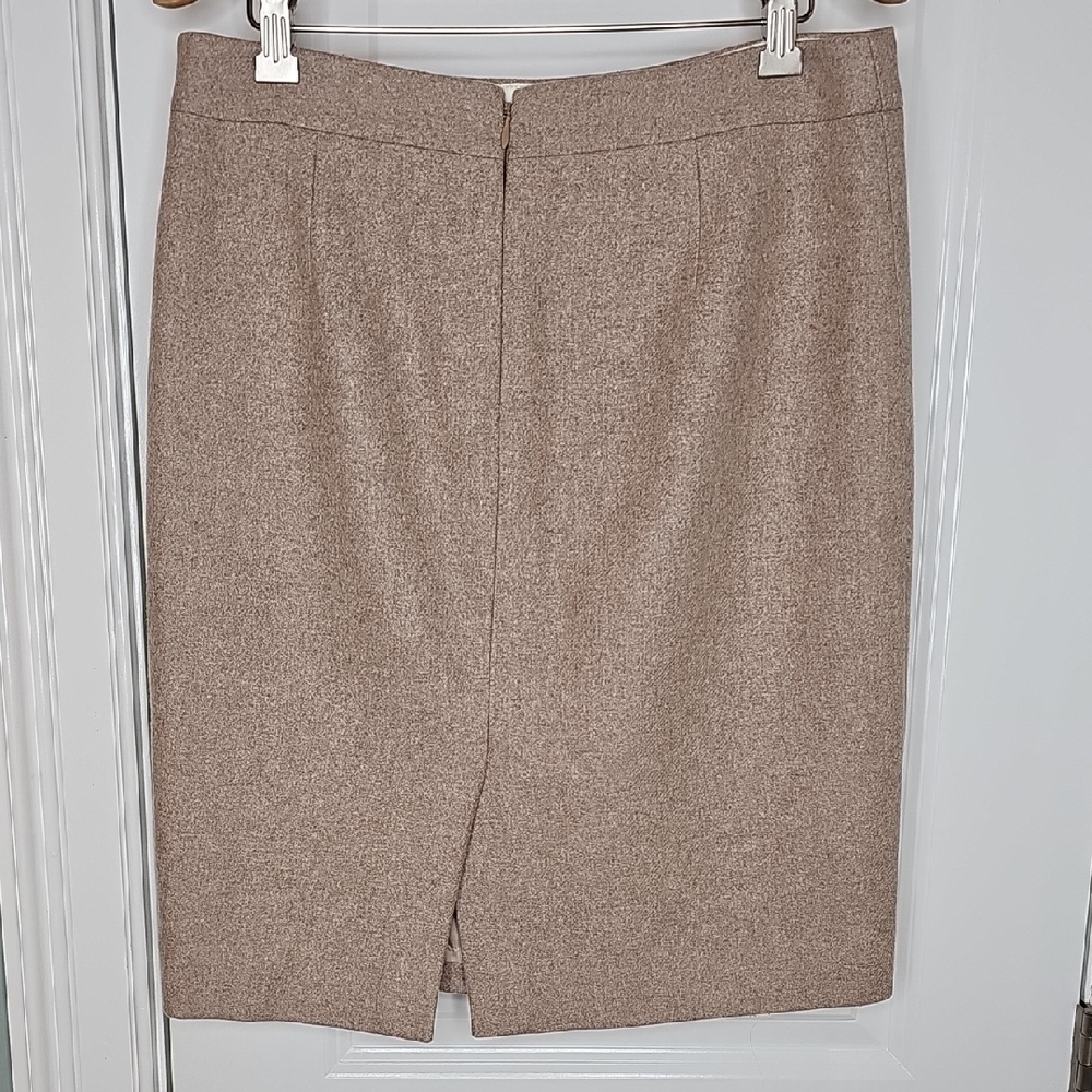 J. Crew Factory Beige Wool Blend Pencil Skirt - Size 4 - Picture 3 of 6